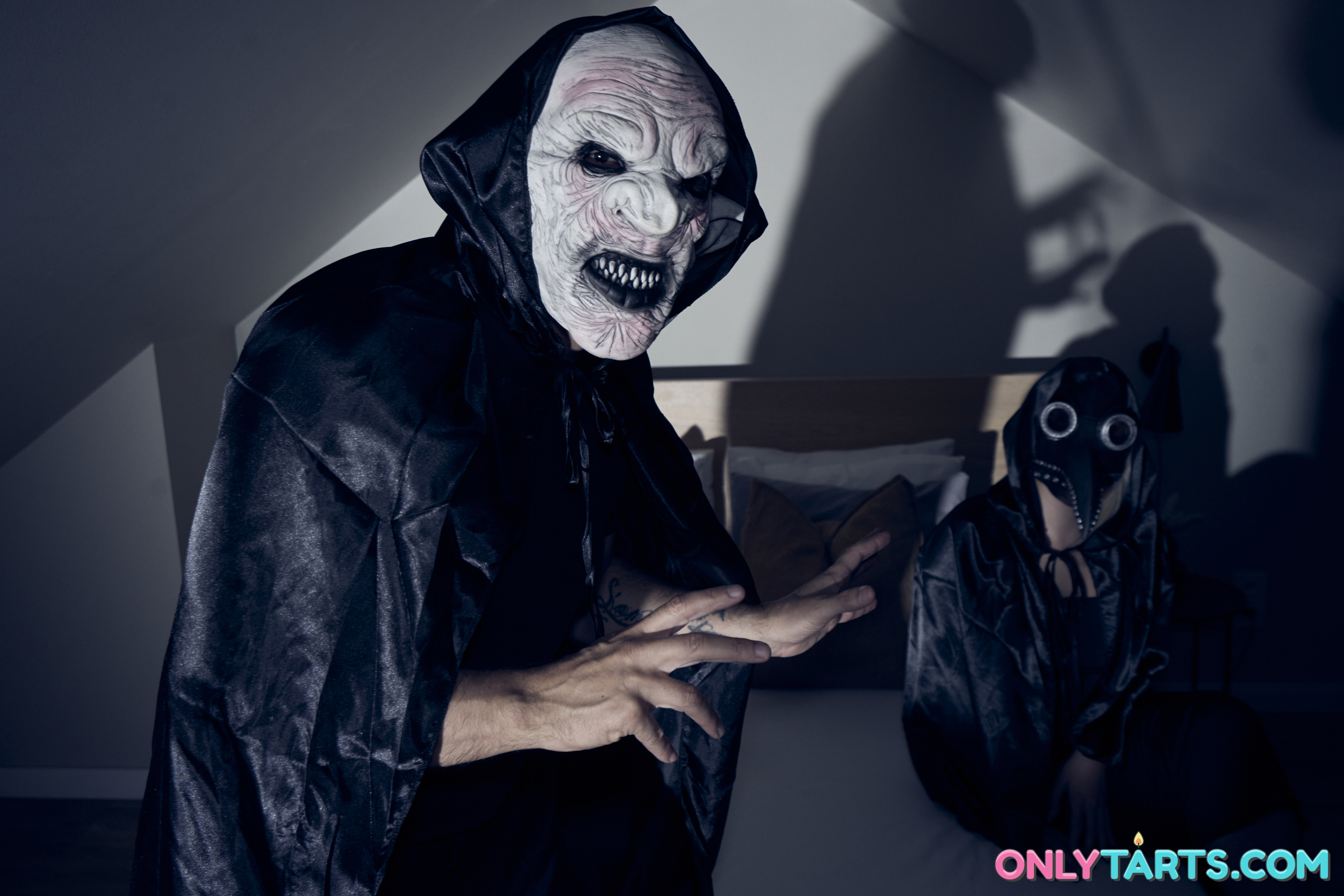 Halloween Night: The Monster Goes Inside Her Pussy Close-up, Missionary, Cum on face